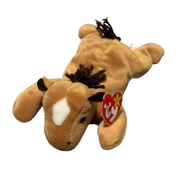 Ty Other - Ty Beanie Babies Derby the Horse 1995 Vintage Plush Tan Brown Yarn Mane